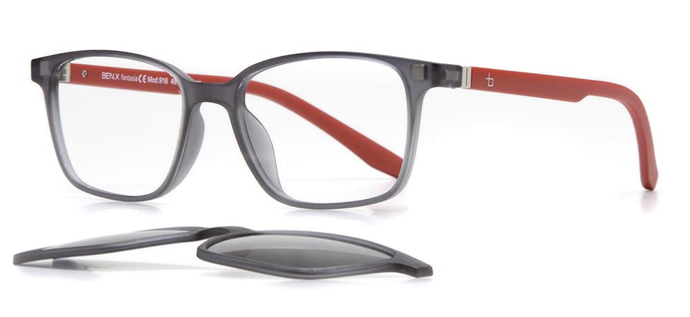 BENX CLIP ON BXTR90 916-M0531 Optik,Güneş Çocuk Erkek,Kadın,Unisex Köşeli Çerçeveli Grilamid (TR90) - 2