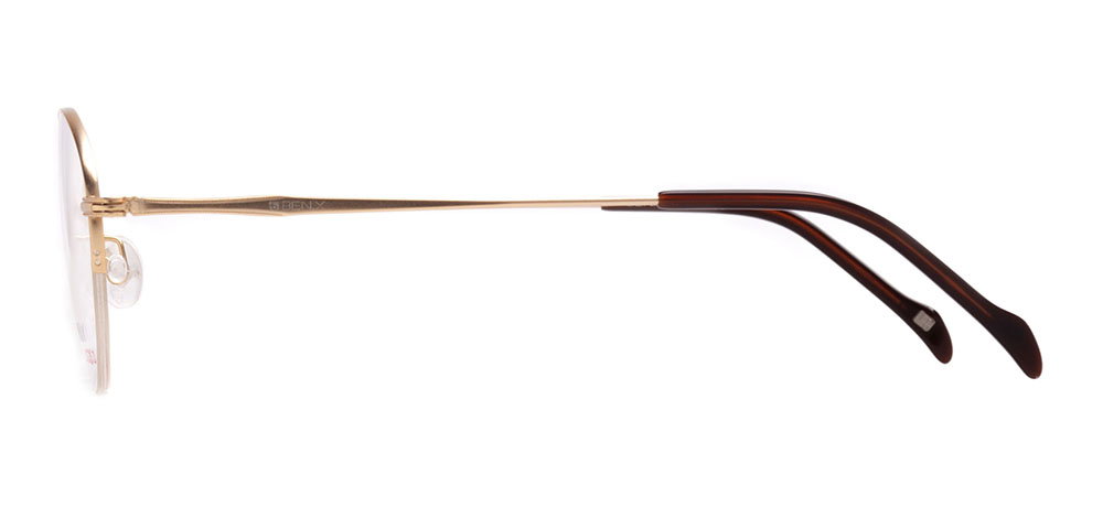 BENX CEO BXCEO 10105-C01 Optik Genç Erkek,Kadın,Unisex Oval Yarım Çerçeveli Titanyum - 3
