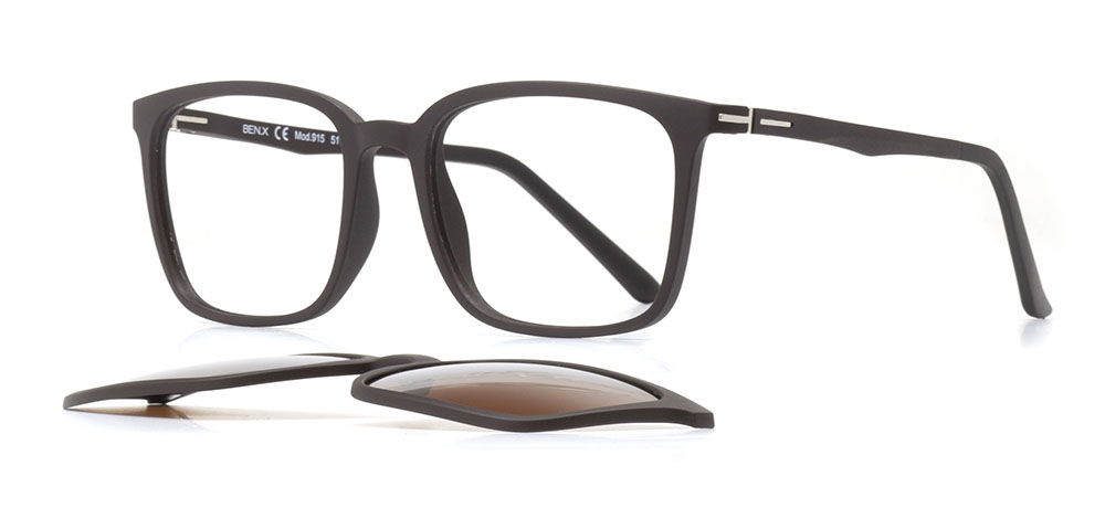 BENX CLIP ON BXTR90 915-M119 Optik,Güneş Genç,Yetişkin Erkek,Kadın,Unisex Köşeli Çerçeveli Ultem - 2