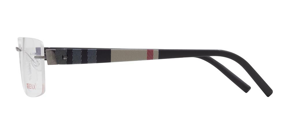 BENX PREMIUM BXFST 10010-C.02 Optik Genç,Yetişkin Erkek,Kadın,Unisex Köşeli Çerçevesiz Titanyum - 3