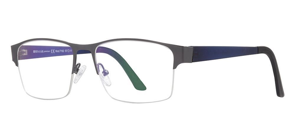 BENX PREMIUM BXMTL 7162-C.M02 Optik Genç Erkek Köşeli Yarım Çerçeveli Metal - 2