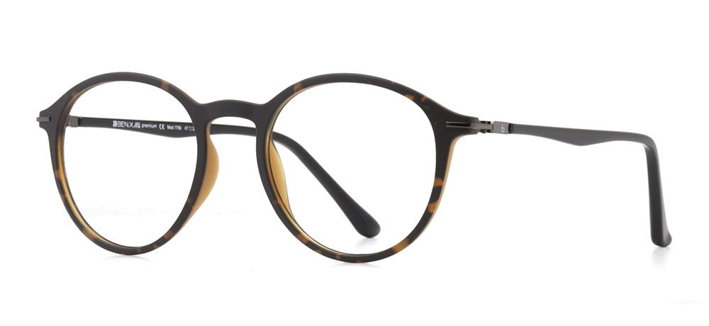 BENX PREMIUM BXPRM 1756-DM01 Optik Genç Erkek,Kadın,Unisex Yuvarlak Çerçeveli Grilamid TR90 - 2