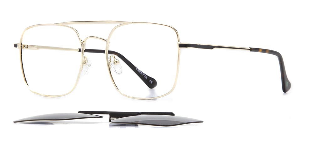 CARETTA CRTTA 7573-C1 Optik,Klipsli Genç Erkek,Kadın,Unisex Köşeli Çerçeveli Metal - 2