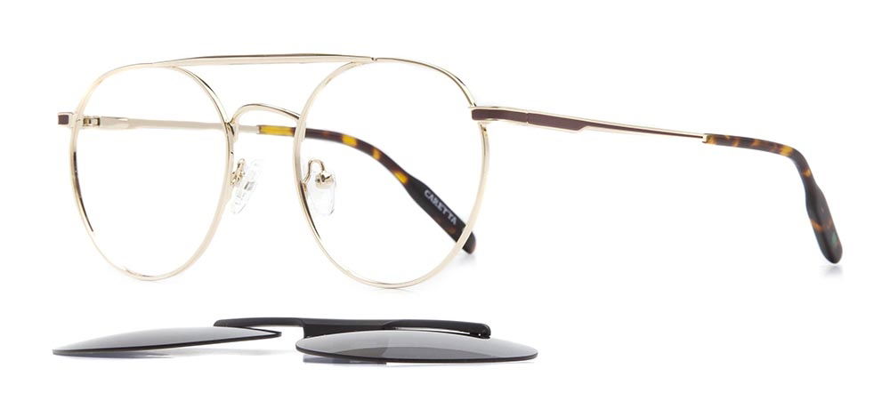 CARETTA CRTTA 7574-C1 Optik,Klipsli Genç,Yetişkin Erkek,Kadın,Unisex Oval Çerçeveli Metal - 2