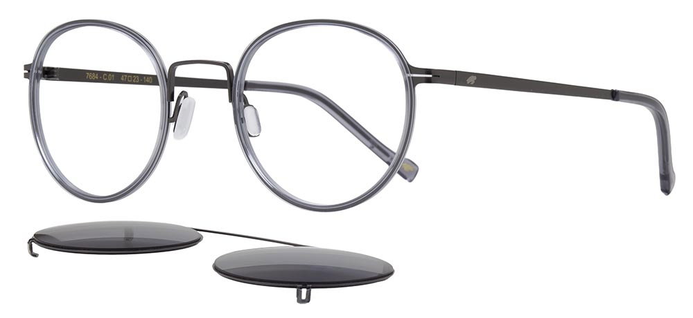 CARETTA CRTTA 7684-C1 Clipon,Optik Genç Erkek,Kadın,Unisex Oval Çerçeveli Titanyum - 2