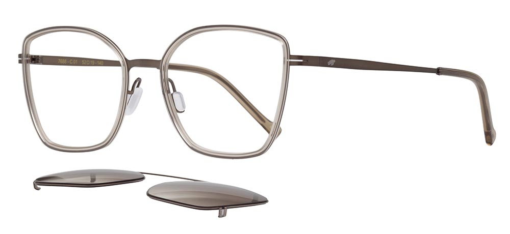 CARETTA CRTTA 7688-C1 Clipon,Optik Genç Kadın Çekik Çerçeveli Titanyum - 2