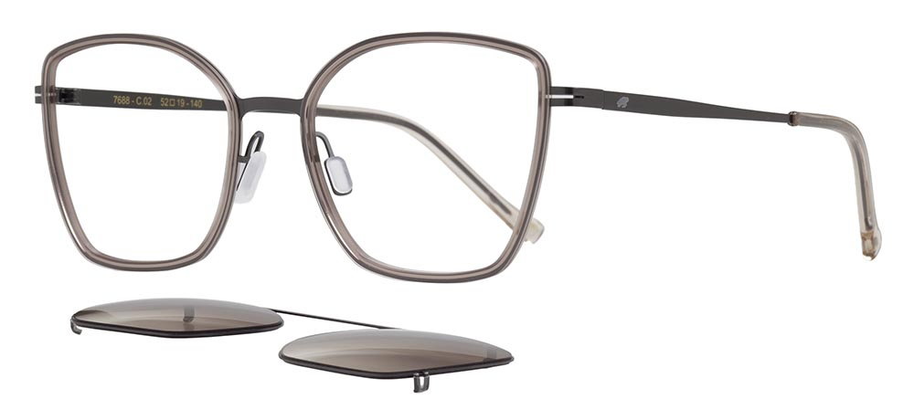 CARETTA CRTTA 7688-C2 Clipon,Optik Genç Kadın Çekik Çerçeveli Titanyum - 2