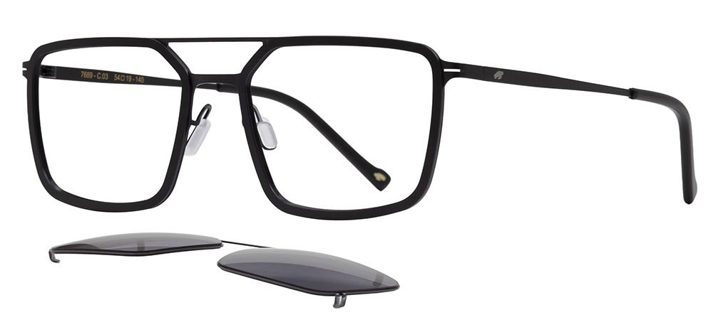 CARETTA CRTTA 7689-C3 Clipon,Optik Genç Erkek Köşeli Çerçeveli Titanyum - 2