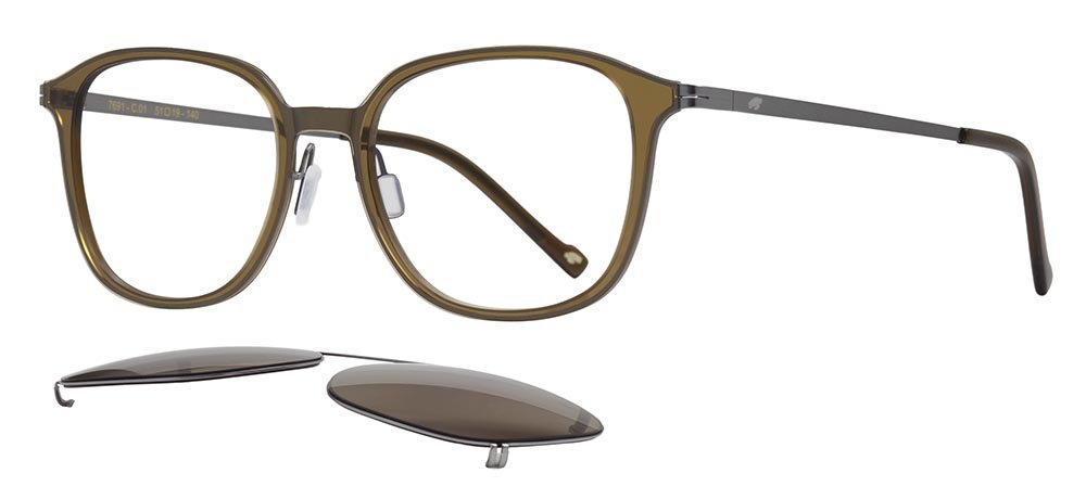 CARETTA CRTTA 7691-C1 Clipon,Optik Genç Erkek,Kadın,Unisex Oval Çerçeveli Titanyum - 2
