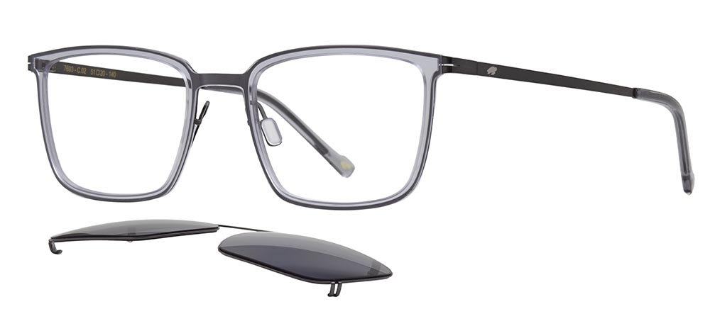 CARETTA CRTTA 7693-C2 Clipon,Optik Genç Erkek Köşeli Çerçeveli Titanyum - 2