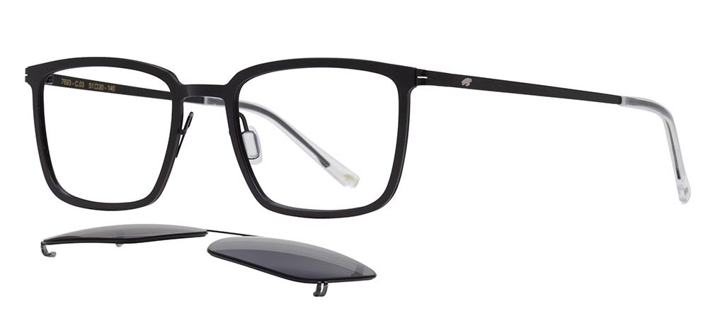 CARETTA CRTTA 7693-C3 Clipon,Optik Genç Erkek Köşeli Çerçeveli Metal - 2