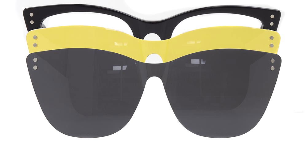 CARETTA CRTTA 7706-C.01 Clipon, Optik Genç Kadın Çekik Çerçeveli Asetat - 1