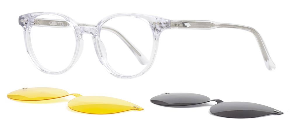 CARETTA CRTTA 7709-C.07 Clipon, Optik Genç Erkek,Kadın,Unisex Yuvarlak Çerçeveli Asetat - 2