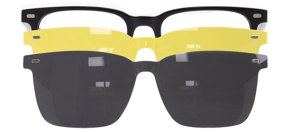 CARETTA CRTTA 7711-C.01 Clipon, Optik Genç Erkek Köşeli Çerçeveli Asetat - 1