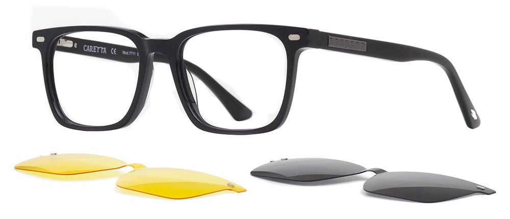 CARETTA CRTTA 7711-C.01 Clipon, Optik Genç Erkek Köşeli Çerçeveli Asetat - 2