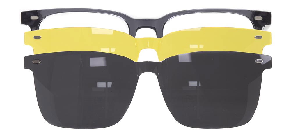 CARETTA CRTTA 7711-C.02 Clipon, Optik Genç Erkek Köşeli Çerçeveli Asetat - 1