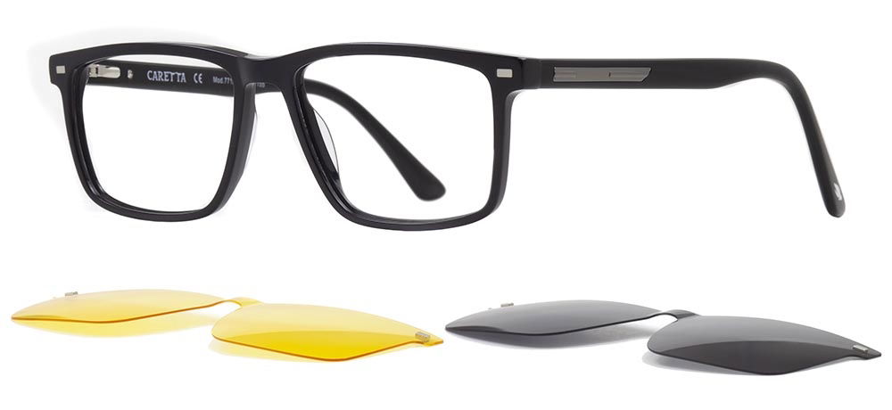 CARETTA CRTTA 7712-C.01 Clipon, Optik Genç,Yetişkin Erkek Köşeli Çerçeveli Asetat - 2