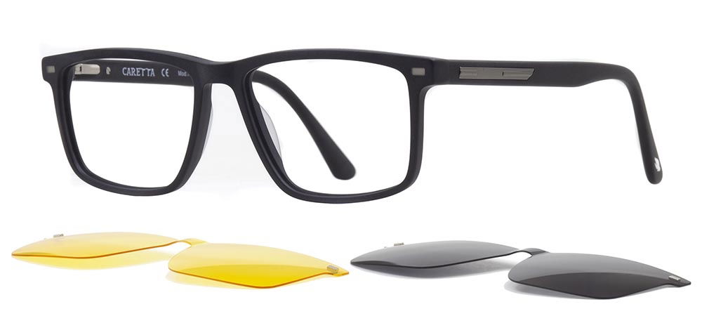 CARETTA CRTTA 7712-C.02 Clipon, Optik Genç,Yetişkin Erkek Köşeli Çerçeveli Asetat - 2