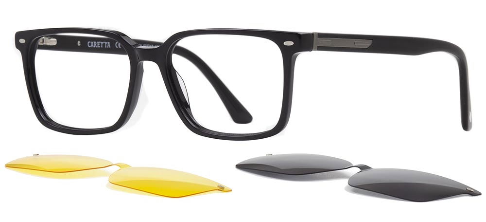 CARETTA CRTTA 7713-C.01 Clipon, Optik Genç,Yetişkin Erkek Köşeli Çerçeveli Asetat - 2