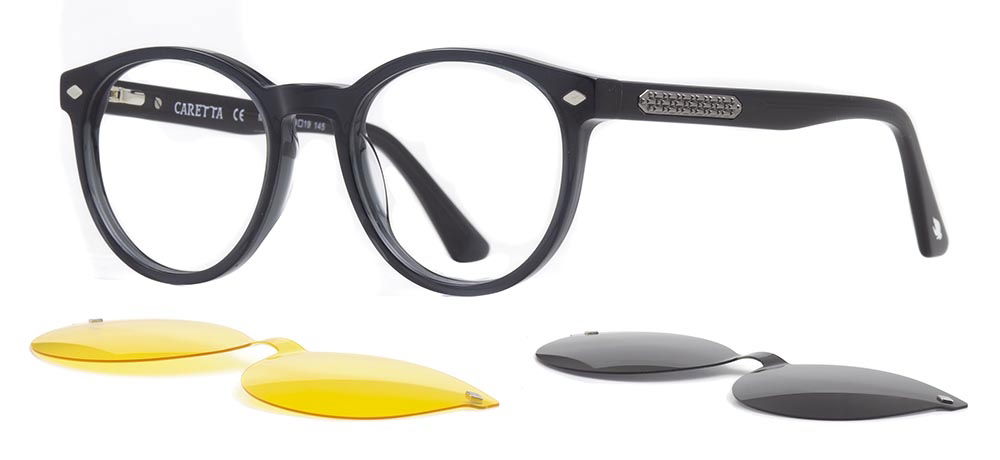 CARETTA CRTTA 7714-C.03 Clipon, Optik Genç Erkek,Kadın,Unisex Yuvarlak Çerçeveli Asetat - 2