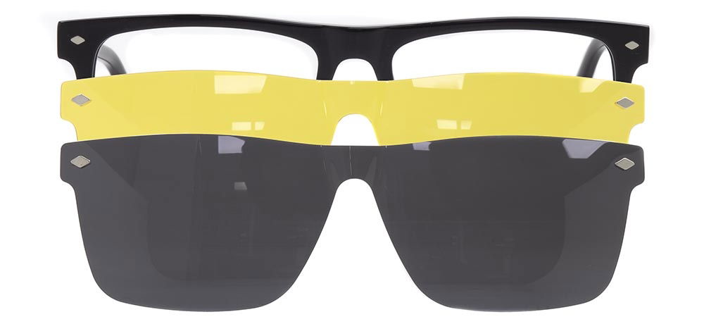 CARETTA CRTTA 7715-C.01 Clipon, Optik Genç,Yetişkin Erkek Köşeli Çerçeveli Asetat - 1