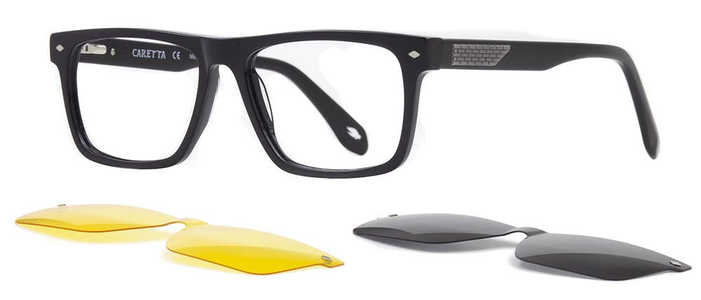 CARETTA CRTTA 7715-C.01 Clipon, Optik Genç,Yetişkin Erkek Köşeli Çerçeveli Asetat - 2