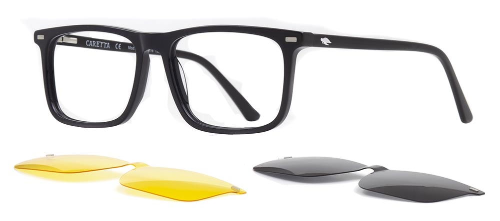 CARETTA CRTTA 7719-C.01 Clipon, Optik Genç Erkek Köşeli Çerçeveli Asetat - 2