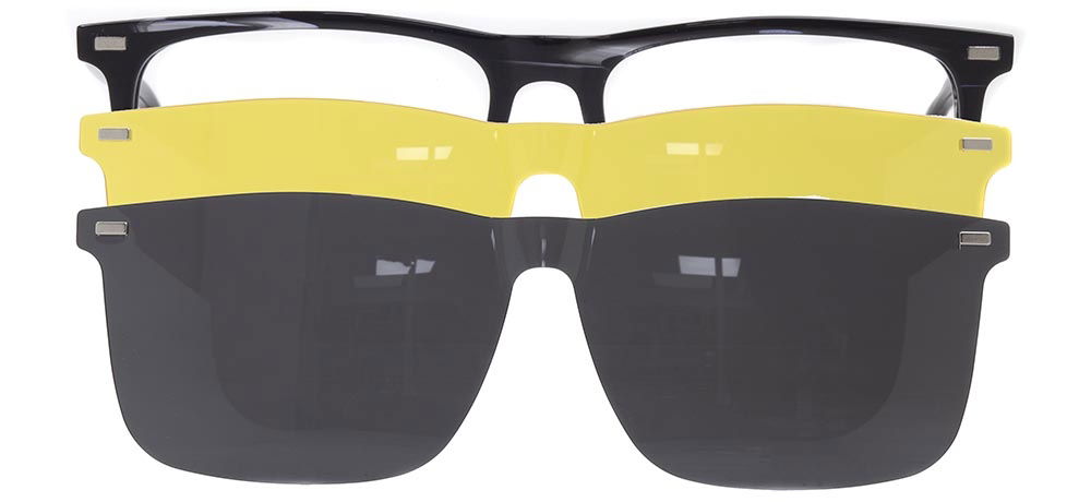 CARETTA CRTTA 7719-C.03 Clipon, Optik Genç Erkek Köşeli Çerçeveli Asetat - 1