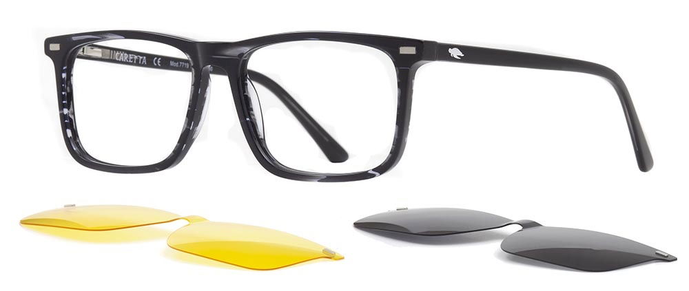 CARETTA CRTTA 7719-C.03 Clipon, Optik Genç Erkek Köşeli Çerçeveli Asetat - 2