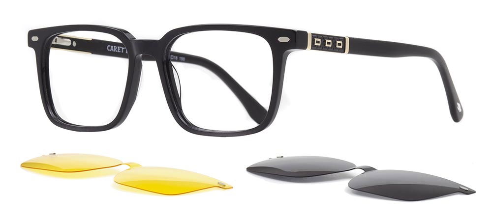 CARETTA CRTTA 7721-C.01 Clipon, Optik Genç Erkek Köşeli Çerçeveli Asetat - 2