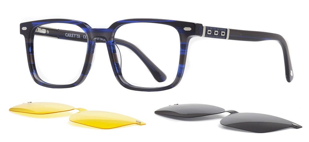 CARETTA CRTTA 7721-C.03 Clipon, Optik Genç Erkek Köşeli Çerçeveli Asetat - 2