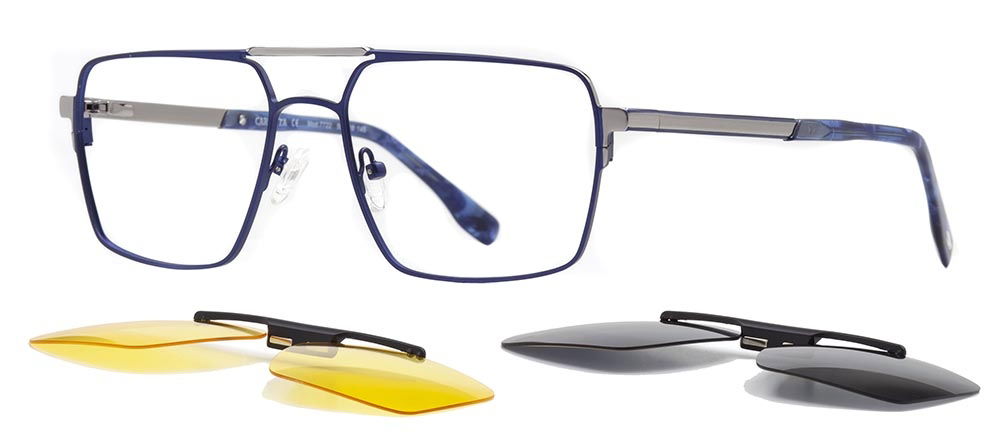 CARETTA CRTTA 7722-C.02 Clipon, Optik Genç Erkek Köşeli Çerçeveli Metal - 2