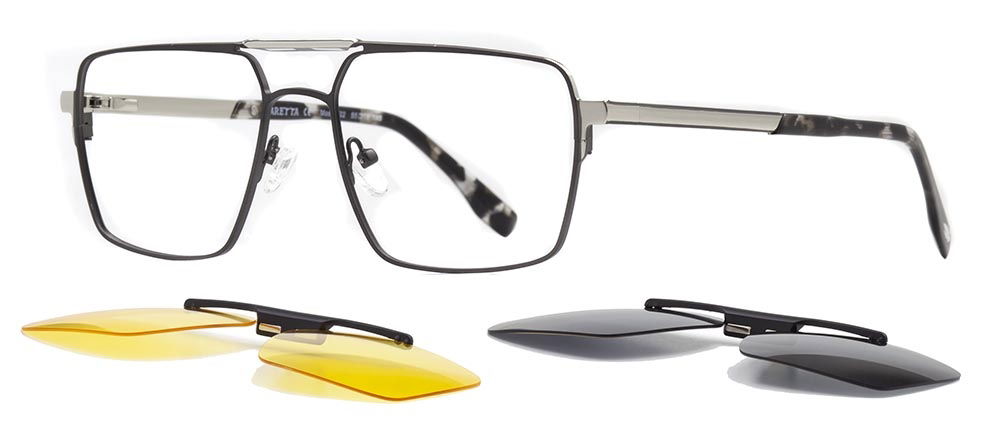 CARETTA CRTTA 7722-C.03 Clipon, Optik Genç Erkek Köşeli Çerçeveli Metal - 2