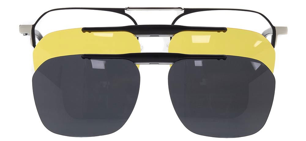 CARETTA CRTTA 7723-C.01 Clipon, Optik Genç Erkek,Kadın,Unisex Köşeli Çerçeveli Metal - 1