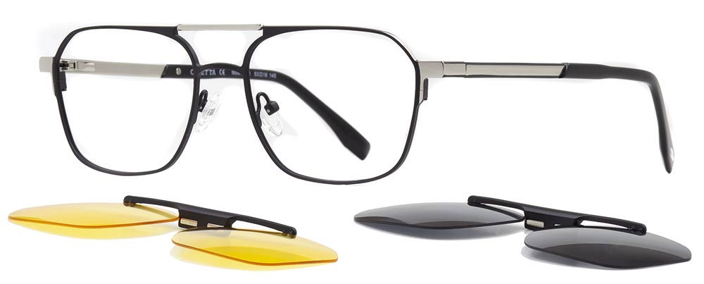 CARETTA CRTTA 7723-C.01 Clipon, Optik Genç Erkek,Kadın,Unisex Köşeli Çerçeveli Metal - 2