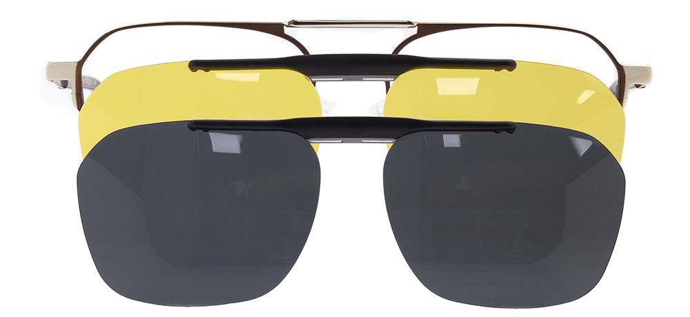 CARETTA CRTTA 7723-C.02 Clipon, Optik Genç Erkek,Kadın,Unisex Köşeli Çerçeveli Metal - 1