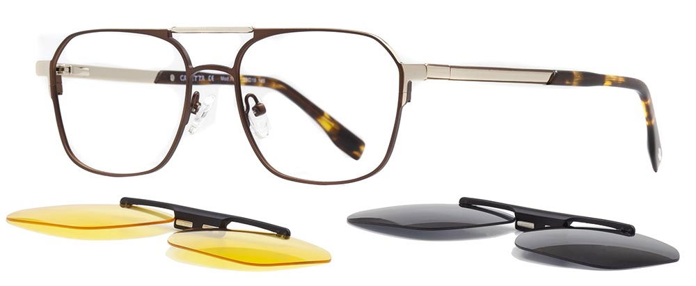 CARETTA CRTTA 7723-C.02 Clipon, Optik Genç Erkek,Kadın,Unisex Köşeli Çerçeveli Metal - 2