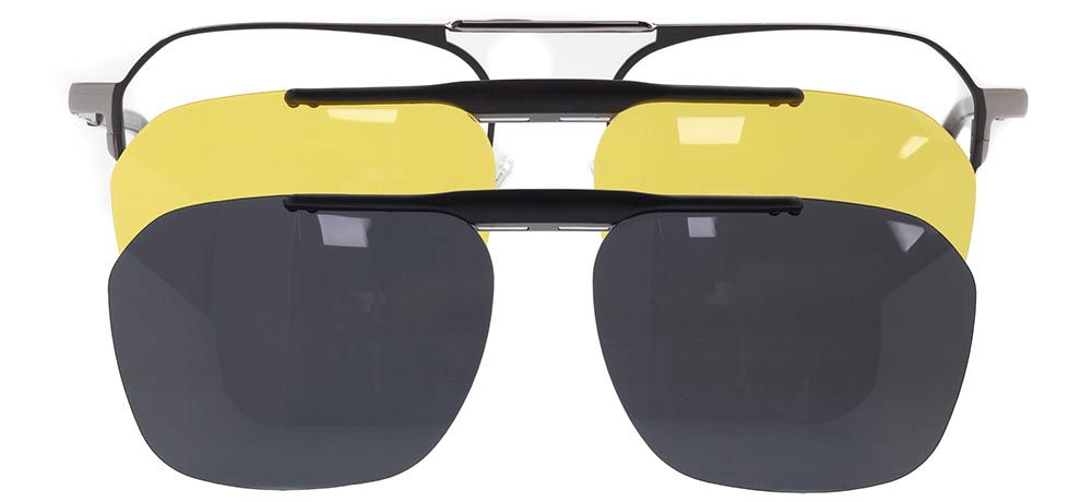 CARETTA CRTTA 7723-C.03 Clipon, Optik Genç Erkek,Kadın,Unisex Köşeli Çerçeveli Metal - 1