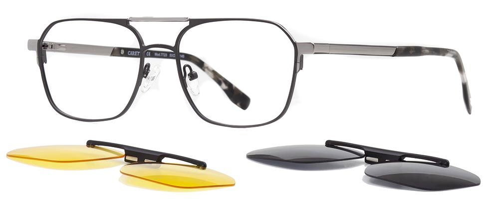 CARETTA CRTTA 7723-C.03 Clipon, Optik Genç Erkek,Kadın,Unisex Köşeli Çerçeveli Metal - 2