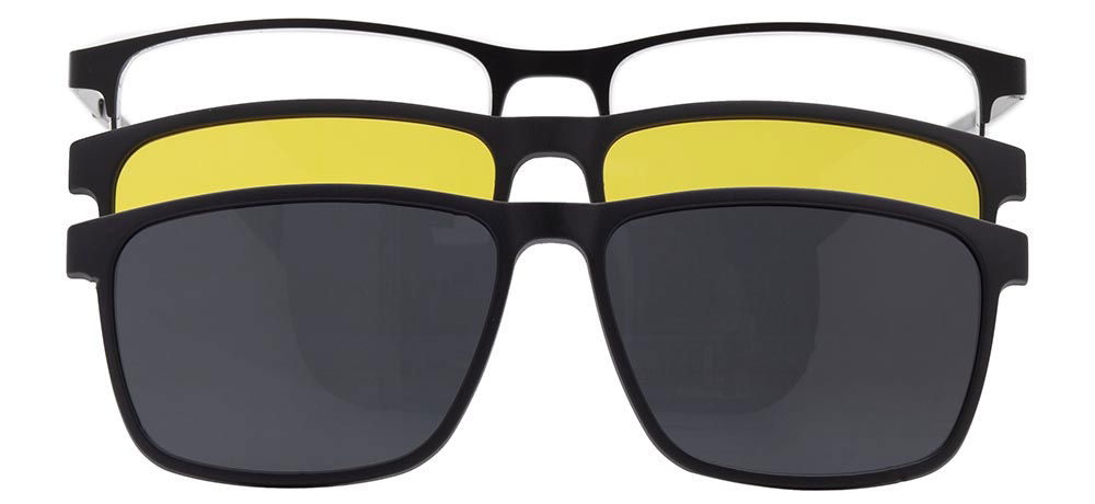 CARETTA CRTTA 7725-C.01 Clipon, Optik Genç Erkek Köşeli Yarım Çerçeveli Metal - 1