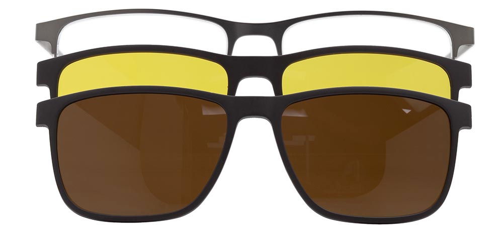 CARETTA CRTTA 7725-C.02 Clipon, Optik Genç Erkek Köşeli Yarım Çerçeveli Metal - 1