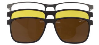 CARETTA CRTTA 7725-C.02 Clipon, Optik Genç Erkek Köşeli Yarım Çerçeveli Metal - CARETTA