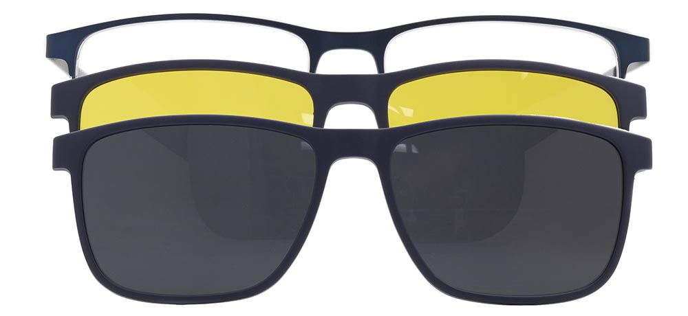 CARETTA CRTTA 7725-C.04 Clipon, Optik Genç Erkek Köşeli Yarım Çerçeveli Metal - 1