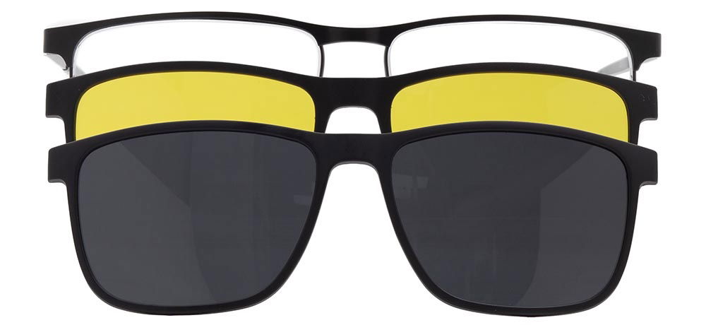 CARETTA CRTTA 7726-C.01 Clipon, Optik Genç,Yetişkin Erkek Köşeli Yarım Çerçeveli Metal - 1