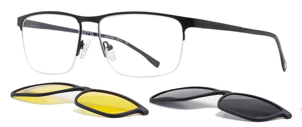 CARETTA CRTTA 7726-C.01 Clipon, Optik Genç,Yetişkin Erkek Köşeli Yarım Çerçeveli Metal - 2