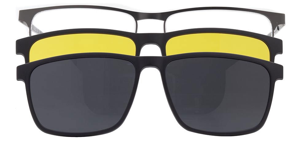 CARETTA CRTTA 7726-C.02 Clipon, Optik Genç,Yetişkin Erkek Köşeli Yarım Çerçeveli Metal - 1