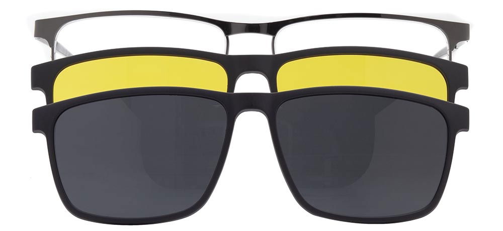 CARETTA CRTTA 7726-C.03 Clipon, Optik Genç,Yetişkin Erkek Köşeli Yarım Çerçeveli Metal - 1