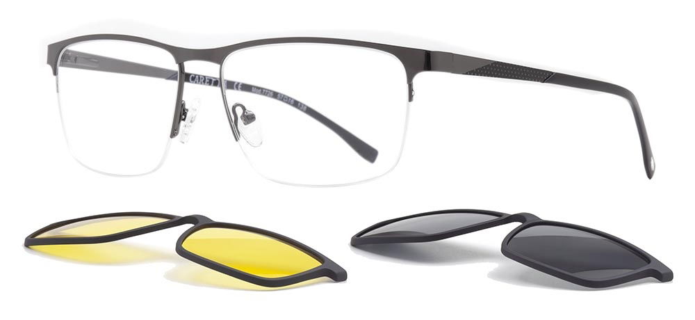 CARETTA CRTTA 7726-C.03 Clipon, Optik Genç,Yetişkin Erkek Köşeli Yarım Çerçeveli Metal - 2