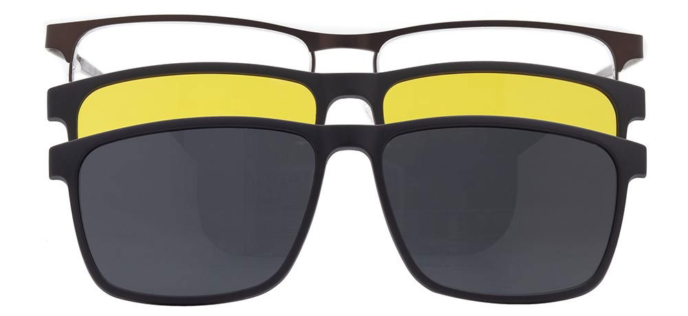 CARETTA CRTTA 7726-C.05 Clipon, Optik Genç,Yetişkin Erkek Köşeli Yarım Çerçeveli Metal - 1