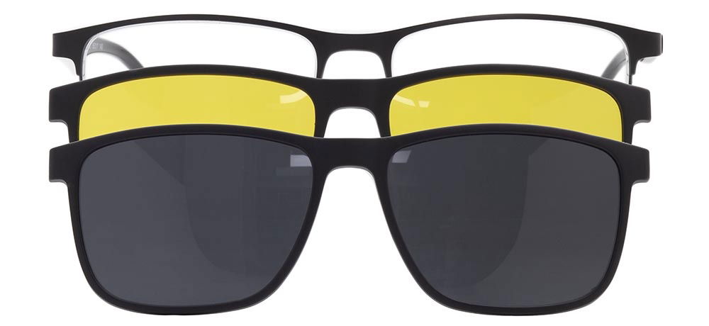 CARETTA CRTTA 7727-C.01 Clipon,Optik Genç Erkek Köşeli Yarım Çerçeveli Metal - 1